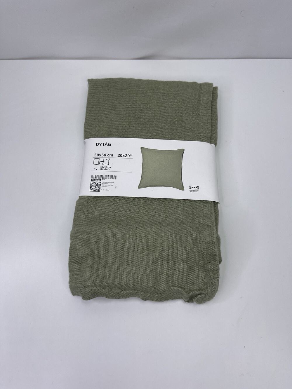 IKEA DYTÅG Cushion Cover 100% Linen Gray Green Sage 20x20 50x50 cm 705.541.29
